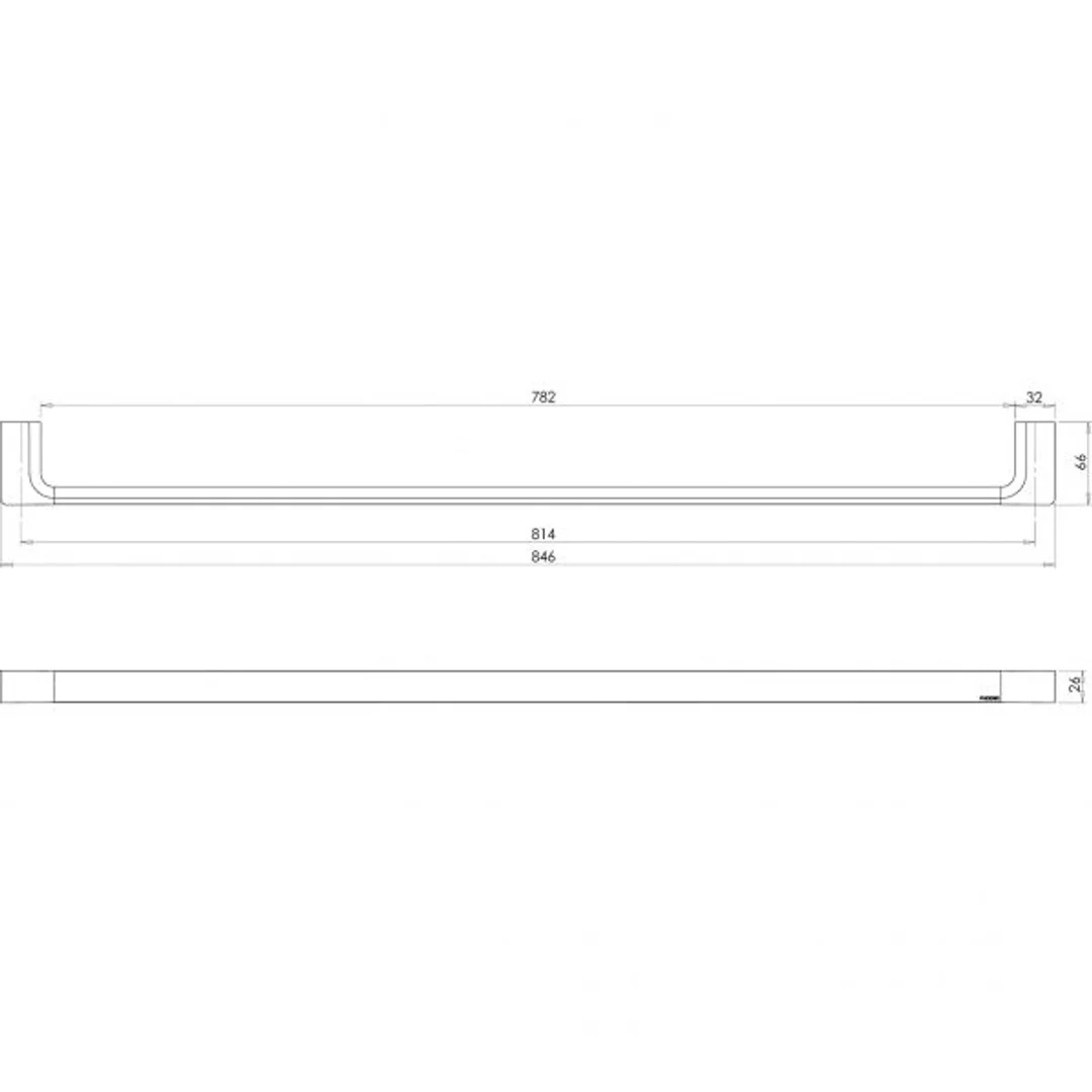 Phoenix Gloss Single Towel Rail 800mm Brushed Gold - Image 2