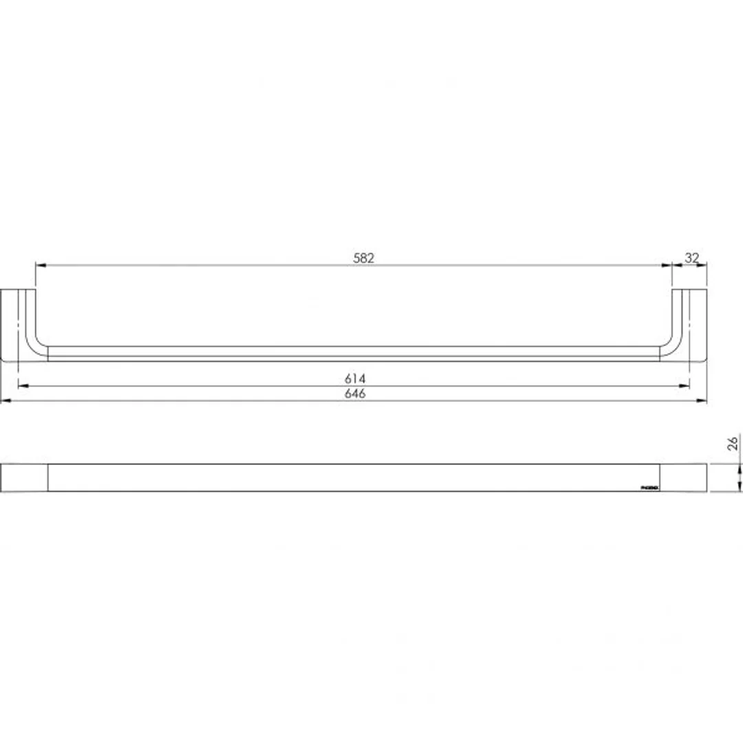 Phoenix Gloss Single Towel Rail 600mm Brushed Gold - Image 2
