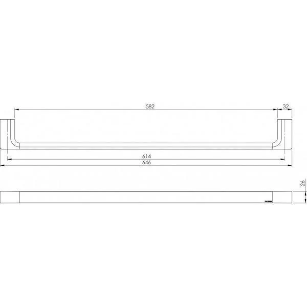 Phoenix Gloss Single Towel Rail Matte Black 600mm - 800mm - Image 6