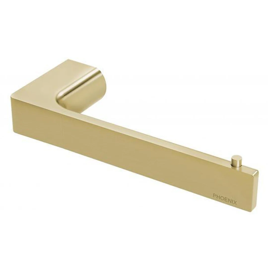 Phoenix Gloss Toilet Roll Holder - Brushed Gold - Image 2