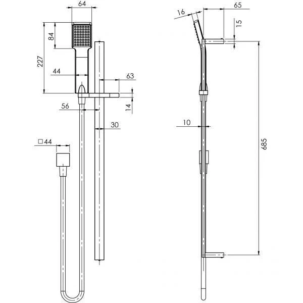 Phoenix Lexi Deluxe Rail Shower - Brushed Nickel - Image 4