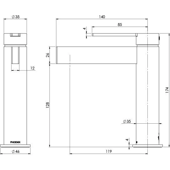 Phoenix Lexi Mkii Basin Mixer Chrome - Image 4