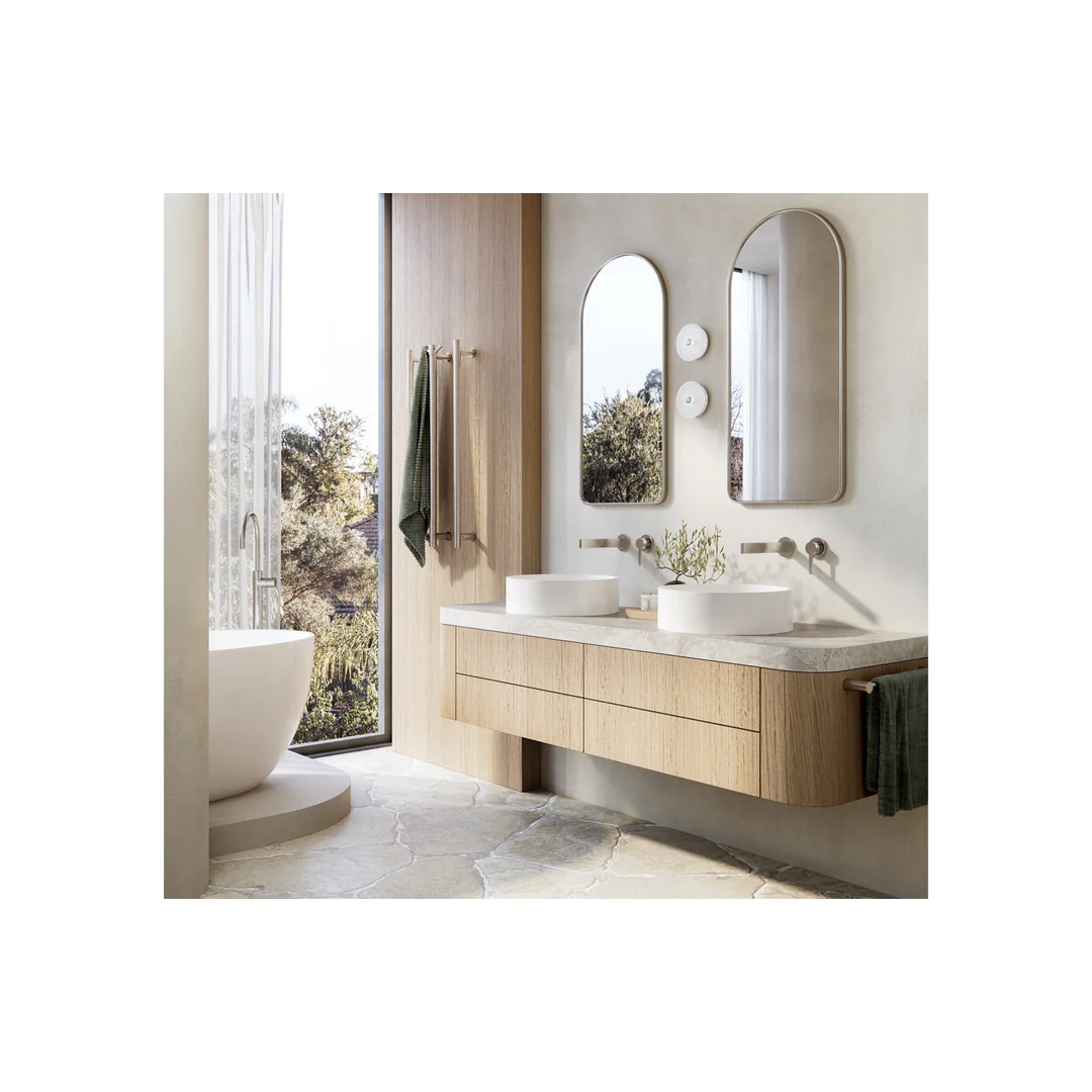 Phoenix Lexi Mkii Switchmix Wall Basin Mixer Set 200Mm Fit-Off Kit Brushed Nickel - Image 4