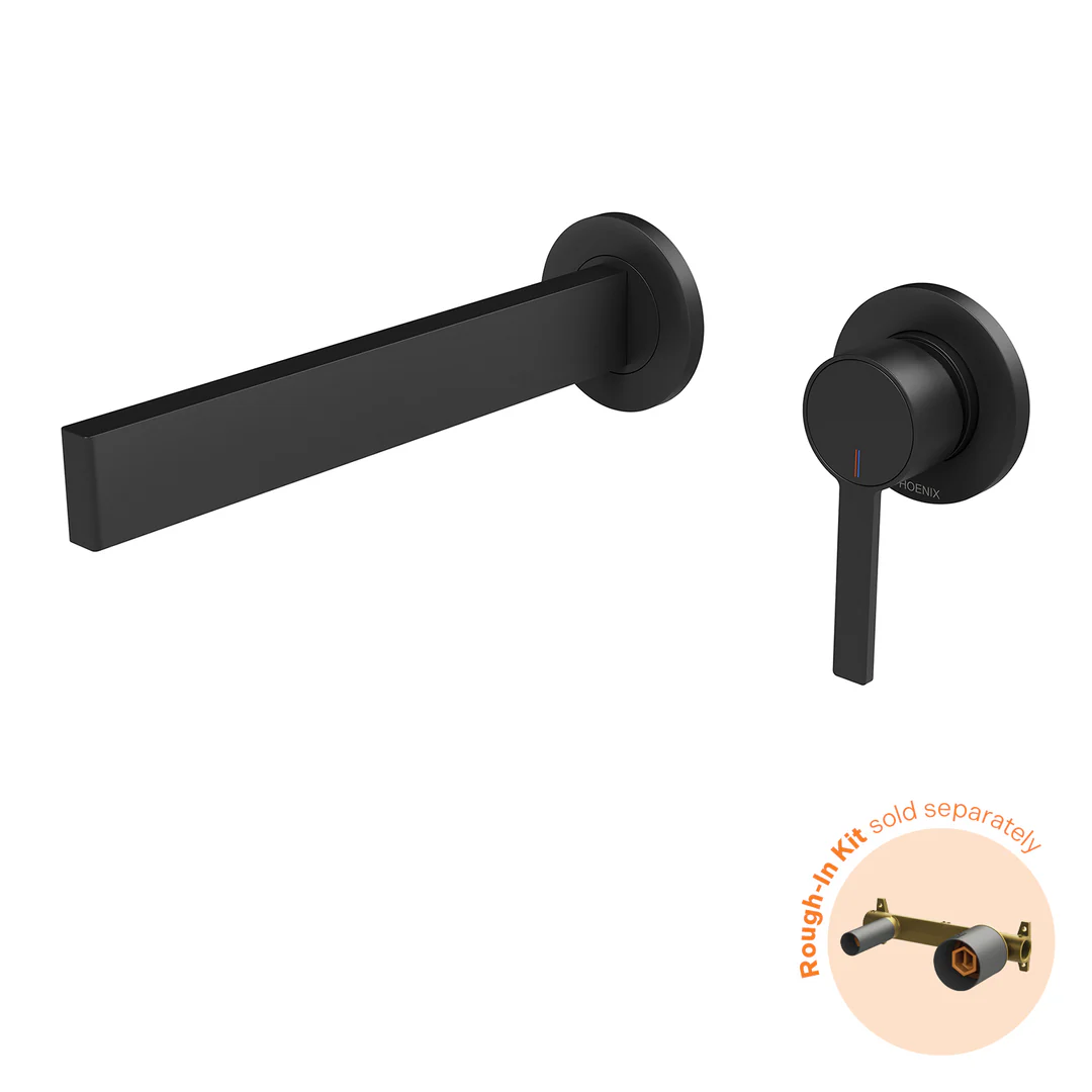 Phoenix Lexi Mkii Switchmix Wall Bath Mixer Set 200Mm Fit-Off Kit Matte Black