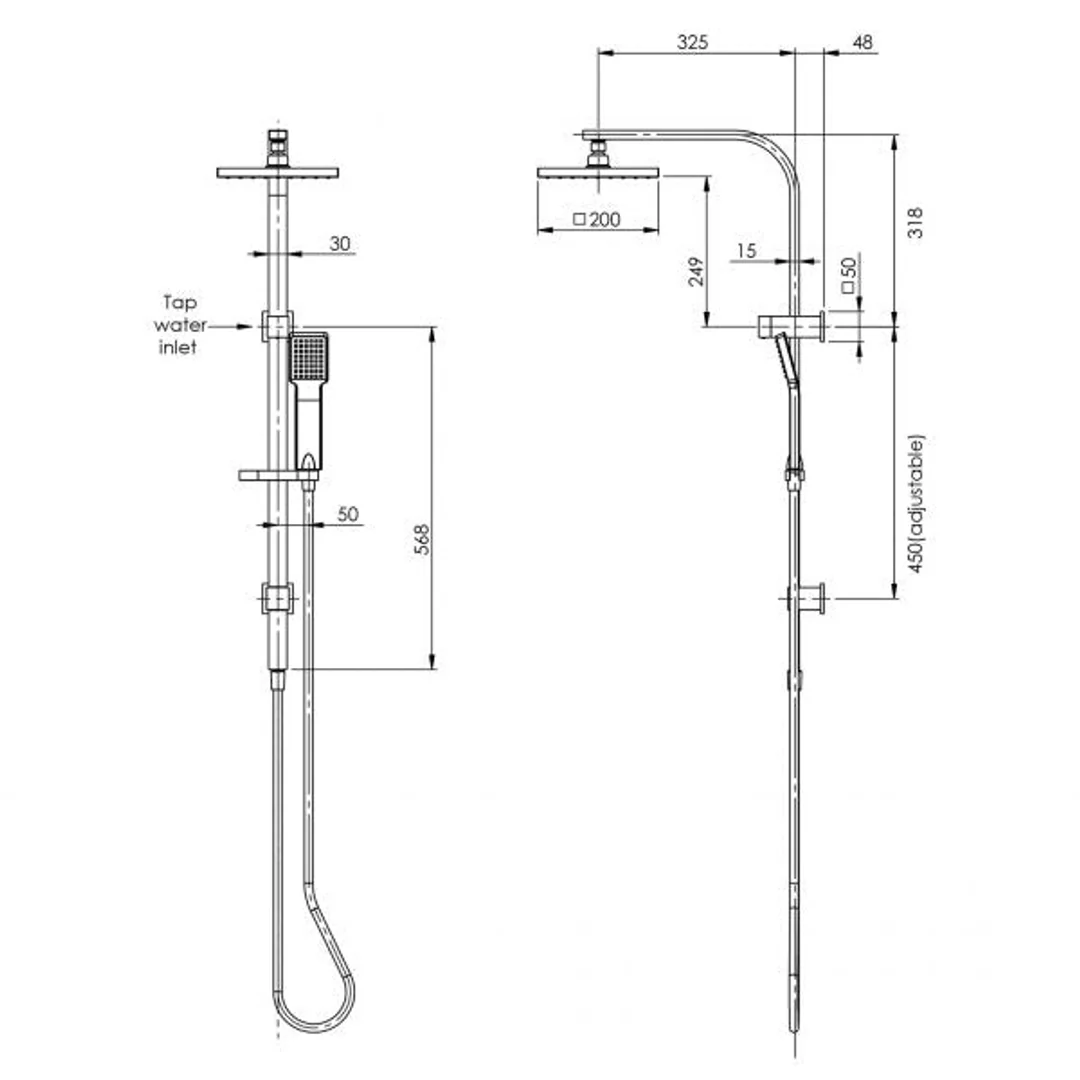 Phoenix Lexi Twin Shower Brushed Nickel Le726 Bn - Image 4