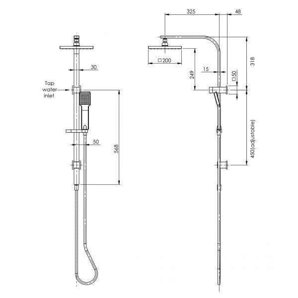 Phoenix Lexi Twin Shower Brushed Nickel Le726 Bn - Image 5