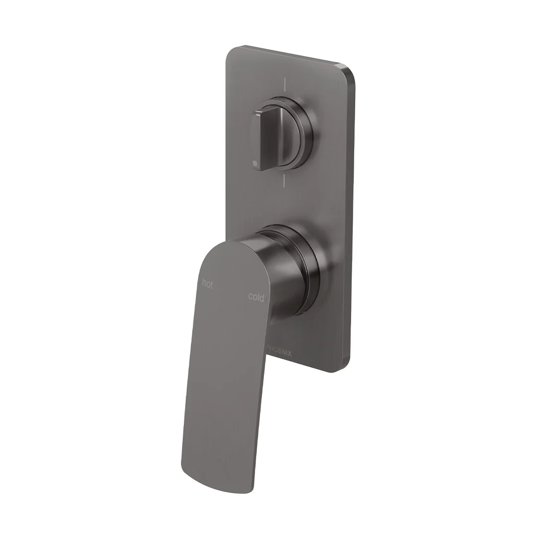 Phoenix Mekko Switchmix Shower/Bath Diverter Mixer Fit-Off Kit - Brushed Carbon - Image 2