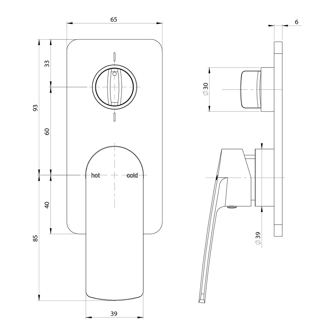 Phoenix Mekko Switchmix Shower/Bath Diverter Mixer Fit-Off Kit - Brushed Carbon - Image 3