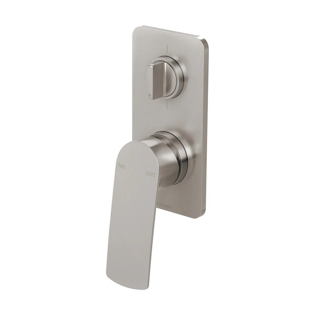 Phoenix Mekko Switchmix Shower/Bath Diverter Mixer Fit-Off Kit - Brushed Nickel - Image 2