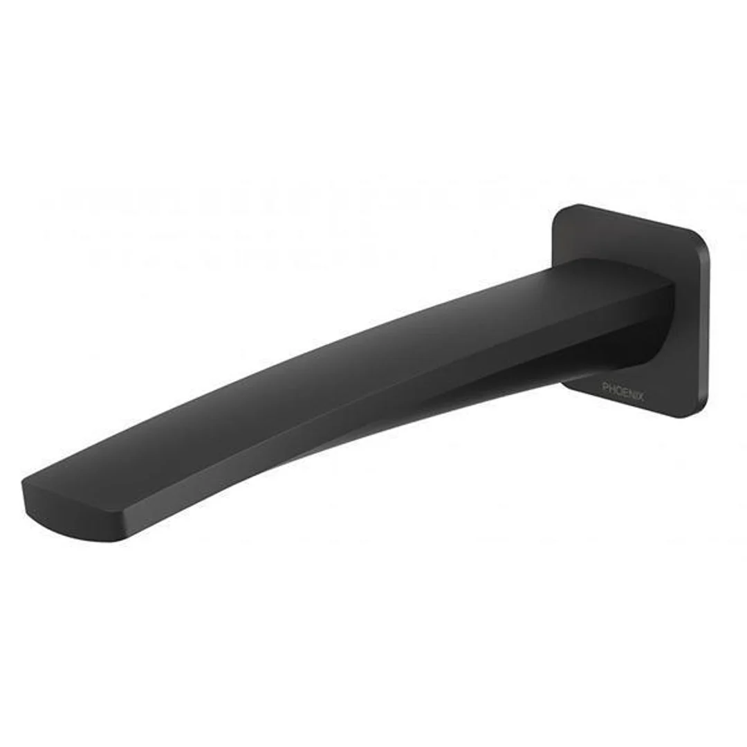 Phoenix Mekko Wall Bath Outlet 200mm - Matte Black - Image 2