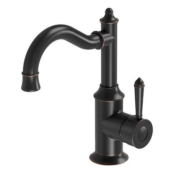 Phoenix Nostalgia Basin Mixer 160mm Shepherds Crook - Antique Black - Image 4