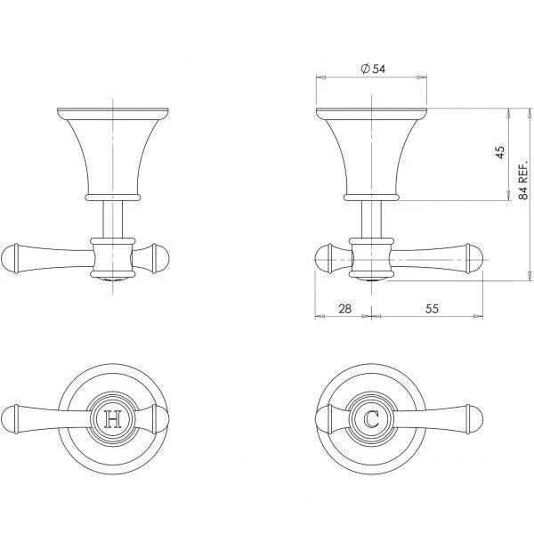 Phoenix Nostalgia Lever Wall Top Assemblies - Image 4