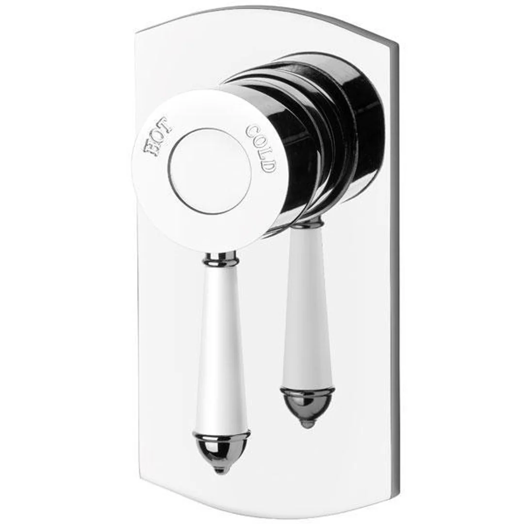 Phoenix Nostalgia Shower / Wall Mixer- Chrome/White - Image 2