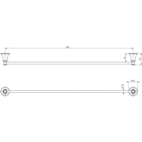 Phoenix Nostalgia Single Towel Rail 760mm - Antique Black - Image 4