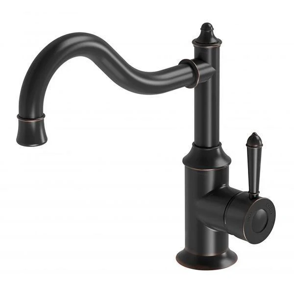 Phoenix Nostalgia Sink Mixer 220mm Shepherds Crook - Antique Black - Image 4
