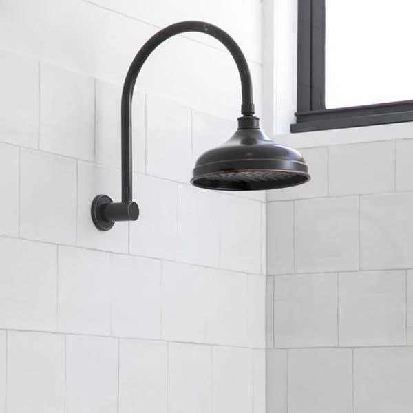 Phoenix Nostalgia Vintage Shower Arm & Rose - Antique Black - Image 6