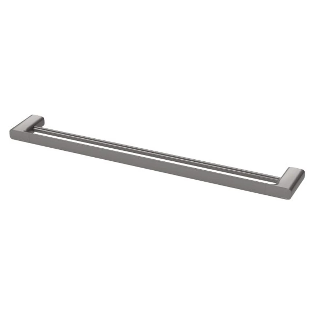 PHOENIX NUAGE DOUBLE TOWEL RAIL 800MM BRUSHED CARBON