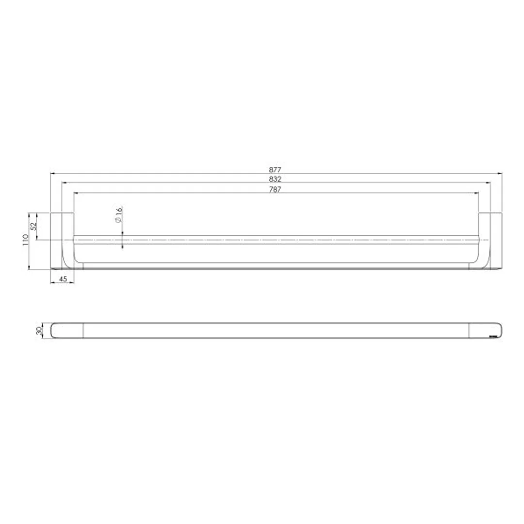 PHOENIX NUAGE DOUBLE TOWEL RAIL 800MM CHROME - Image 2