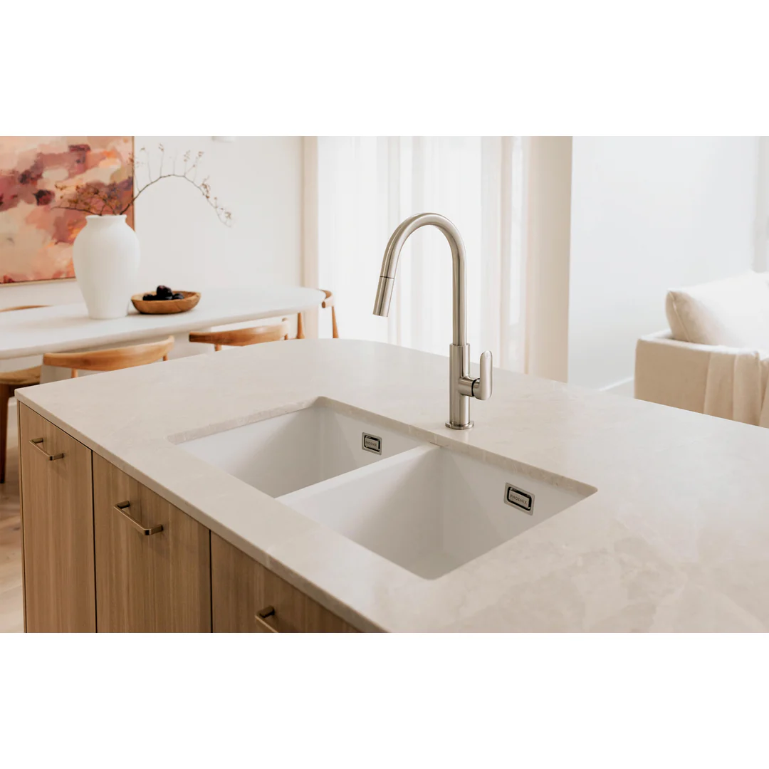 Phoenix Nuage Pull Out Sink Mixer 200mm Brushed Nickel - Image 3