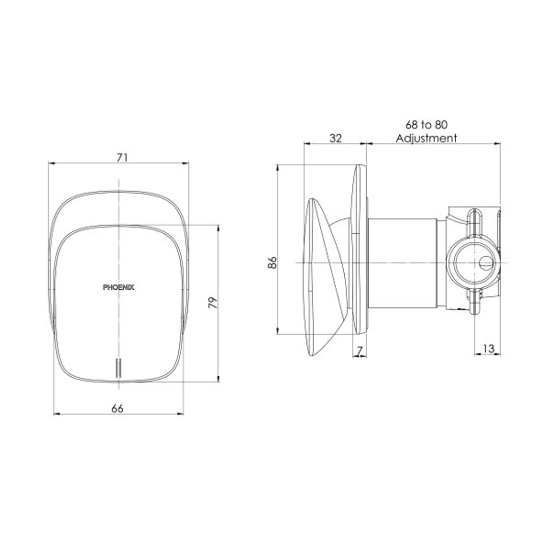 Phoenix Nuage Shower/Wall Mixer Brushed Carbon - Image 2