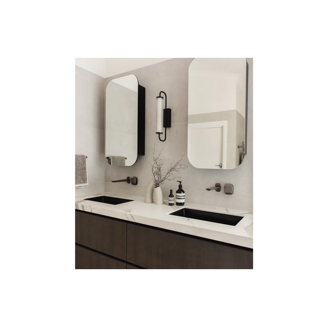 Phoenix Nuage Wall Basin / Bath Mixer Set 200Mm Brushed Carbon - Image 3