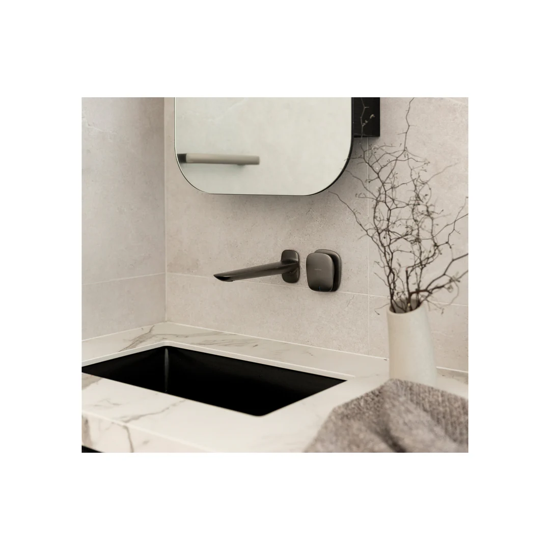 Phoenix Nuage Wall Basin / Bath Mixer Set 200Mm Brushed Carbon - Image 5