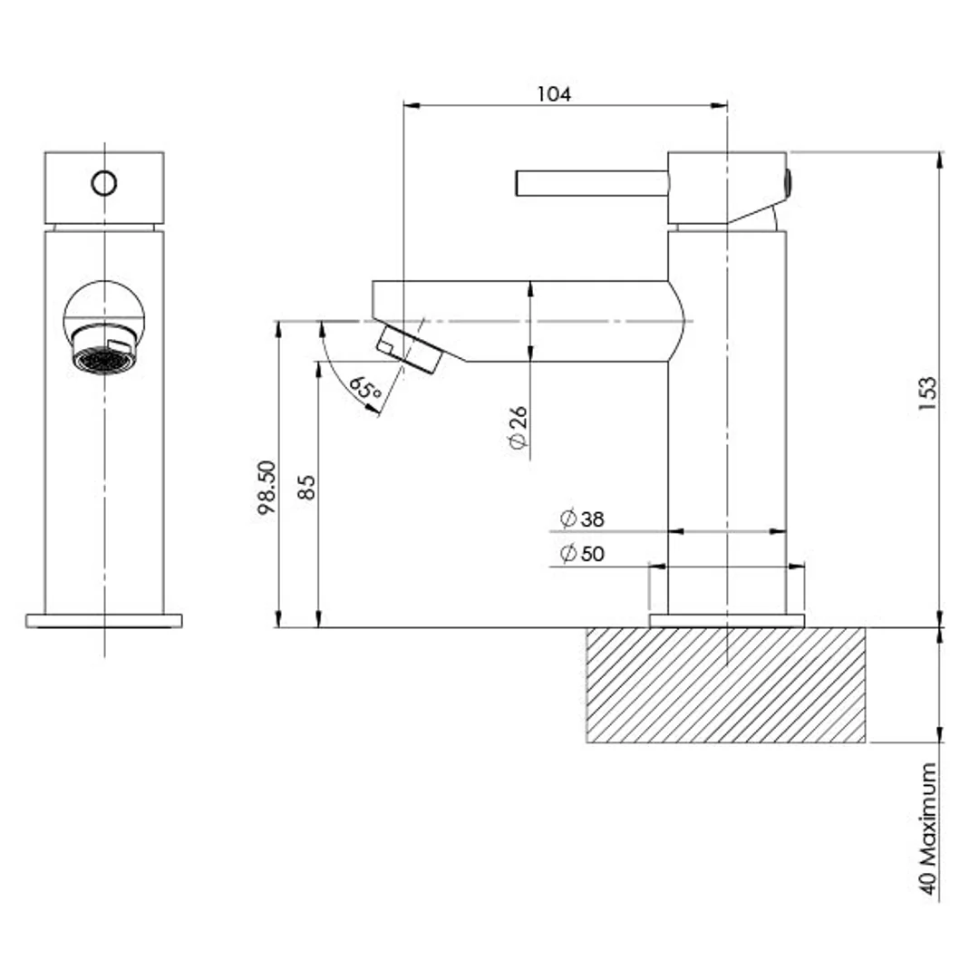 Phoenix Pina Basin Mixer Chrome 153-7700-00 - Image 3