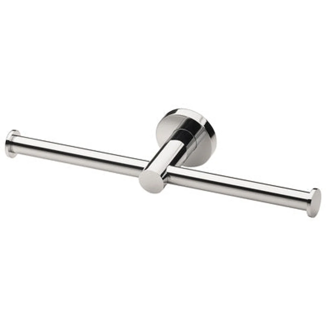 Phoenix Radii Double Toilet Roll Holder Round Plate - Chrome - Image 2