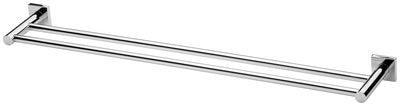 Phoenix Radii Double Towel Rail 800mm Square Plate - Chrome