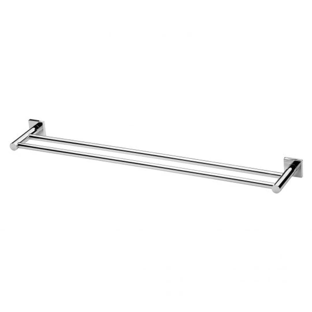 Phoenix Radii Double Towel Rail 800mm Square Plate - Chrome - Image 2