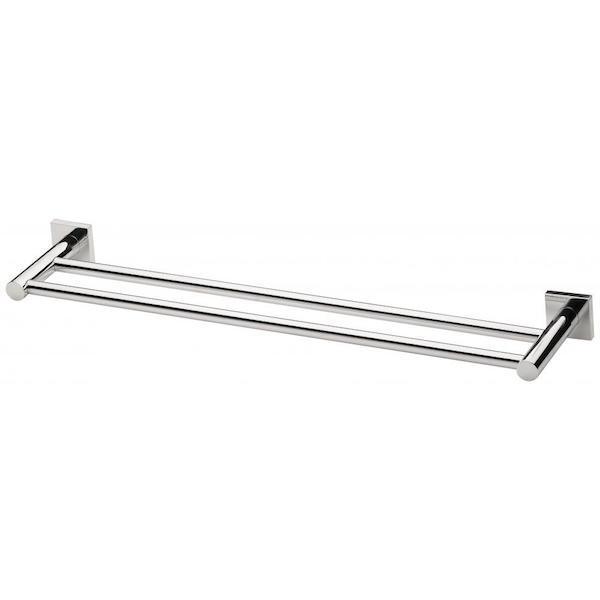 Phoenix Radii Double Towel Rail 600Mm Square Plate - Chrome - Image 2