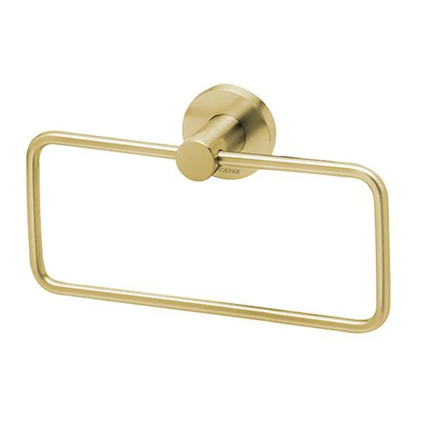 Phoenix Radii Hand Towel Holder Round Plate - Brushed Gold - Image 3