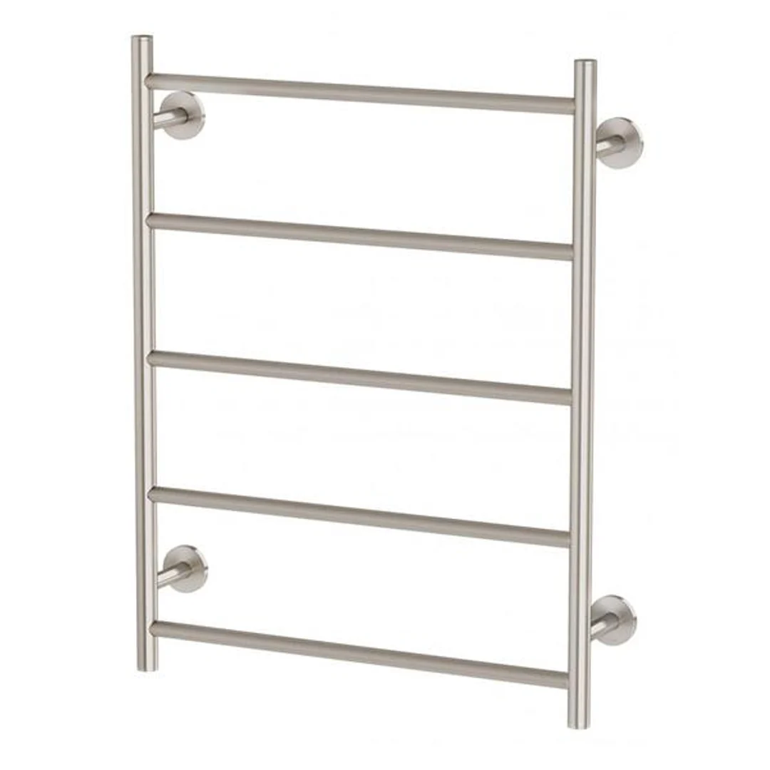 Phoenix Radii Heated Towel Ladder 550mm Round Plate - Brushed Nickel - Image 2