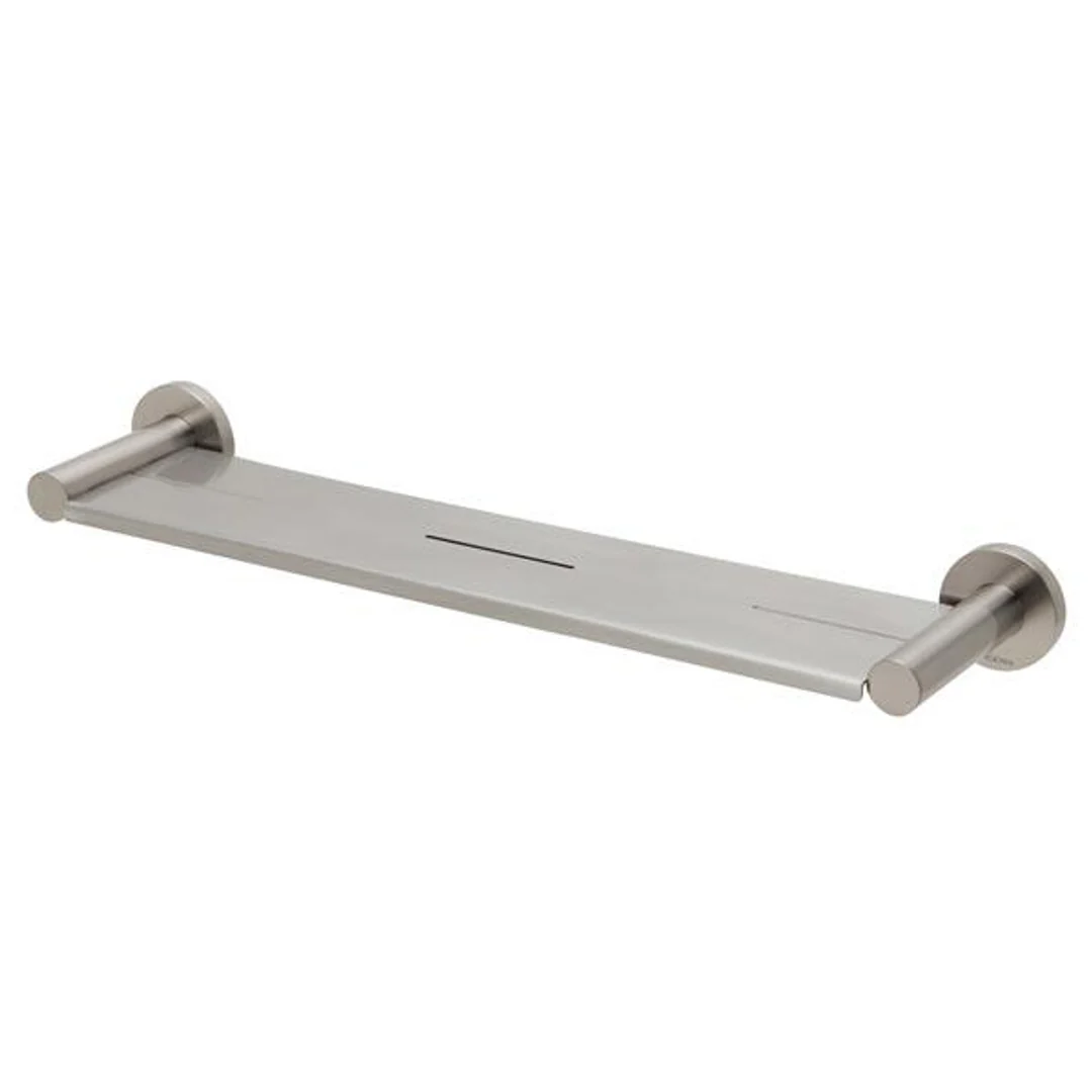 Phoenix Radii Metal Shelf Round Plate - Brushed Nickel 450mm