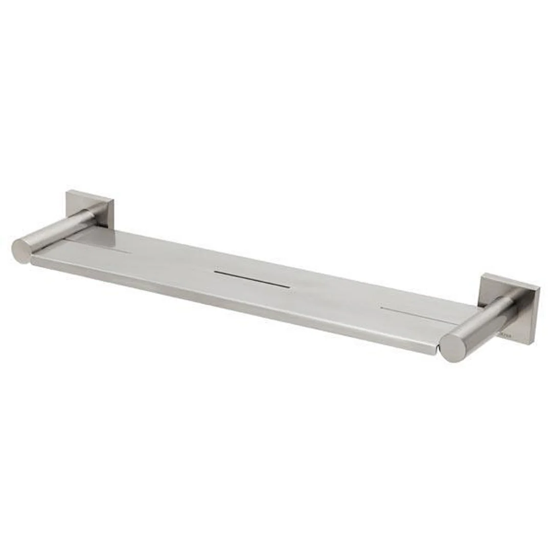 Phoenix RadII Metal Shelf Square Plate-Brushed Nickel 450mm - Image 2