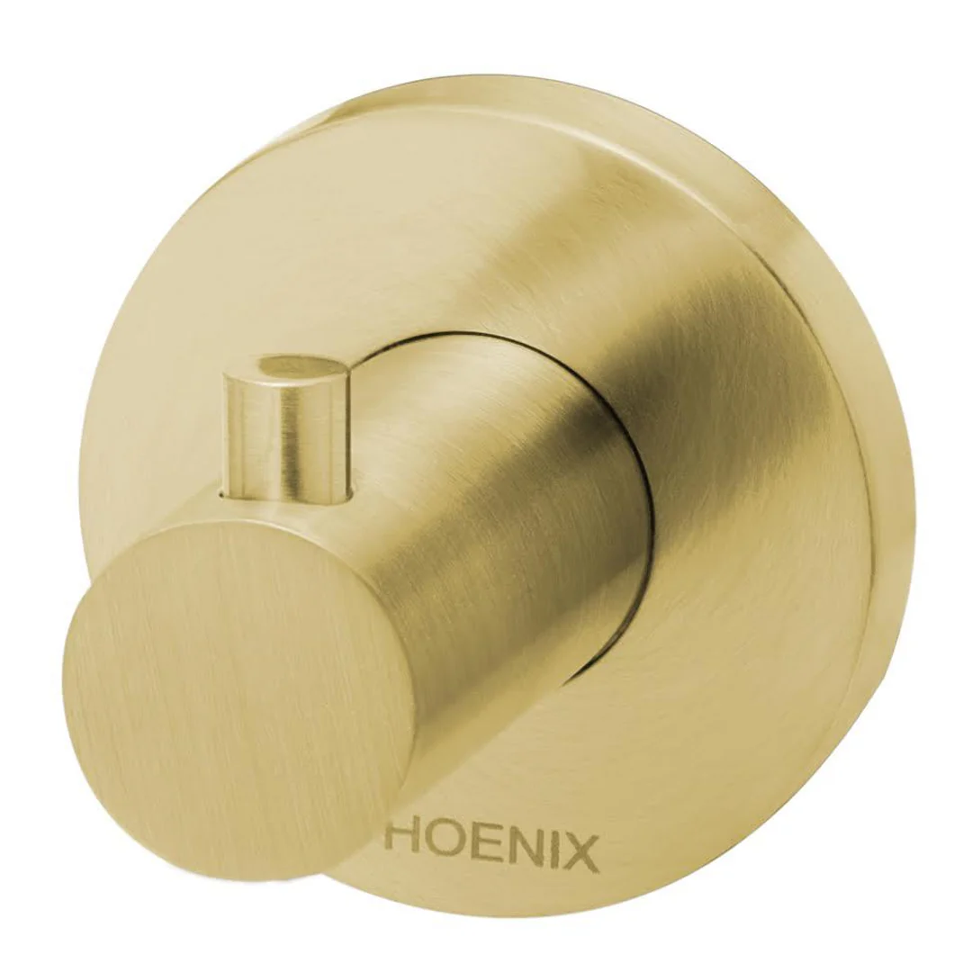 Phoenix Radii Robe Hook Round Plate Brushed Gold Ra897-12 - Image 2