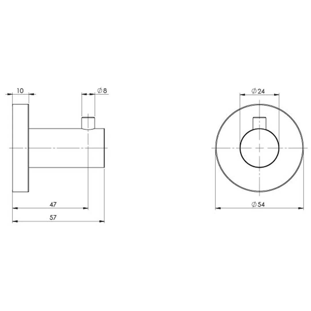 Phoenix Radii Robe Hook Round Plate - Chrome - Image 3