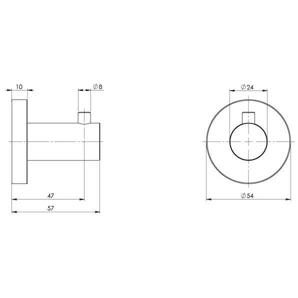 Phoenix Radii Robe Hook Round Plate - Chrome - Image 5