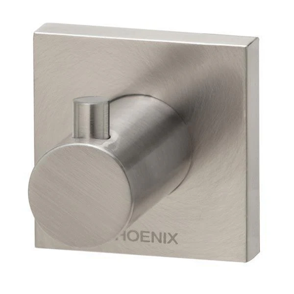 Phoenix Radii Robe Hook Square Plate-Brushed Nickel - Image 3