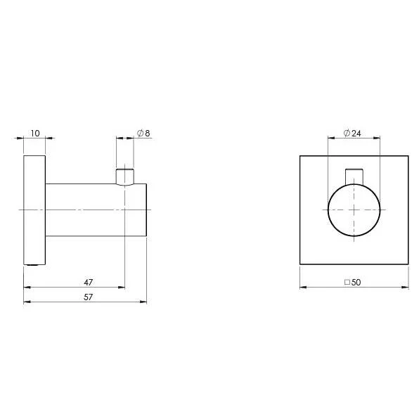 Phoenix Radii Robe Hook Square Plate-Brushed Nickel - Image 4