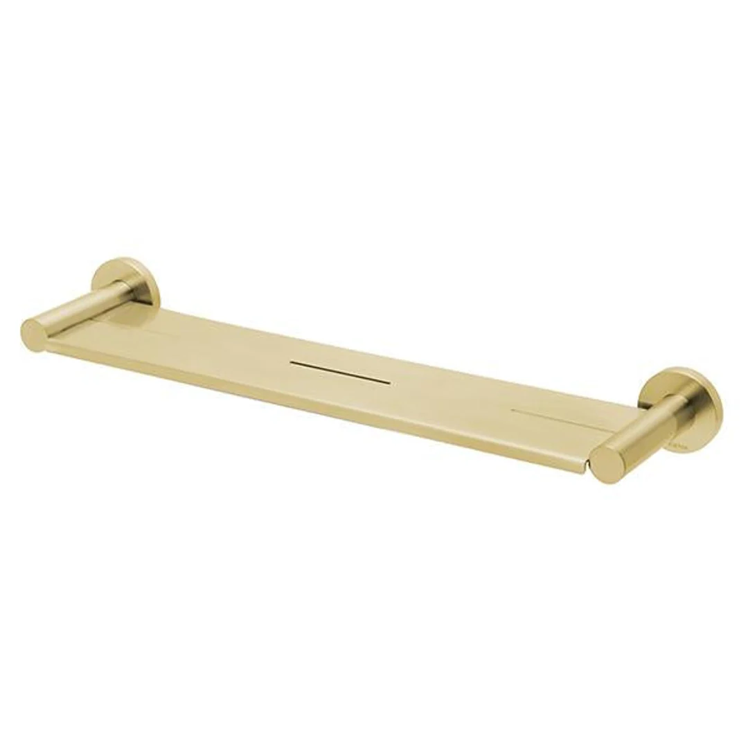 Phoenix RadII Shower Shelf Round Plate - Brushed Gold 450mm - Image 2