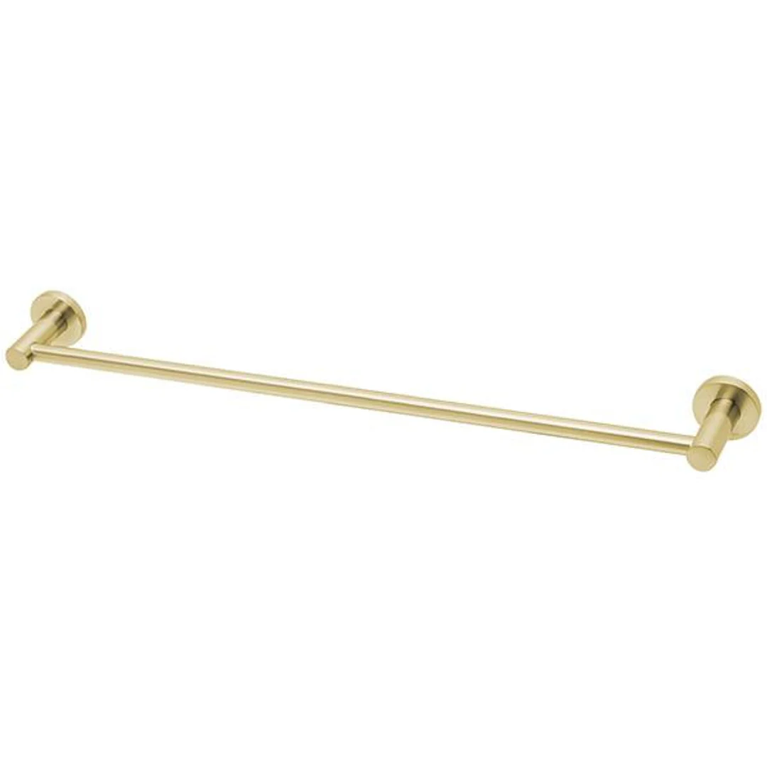 Phoenix Radii Single Towel Rail Round Plate - Brushed Gold - Image 2