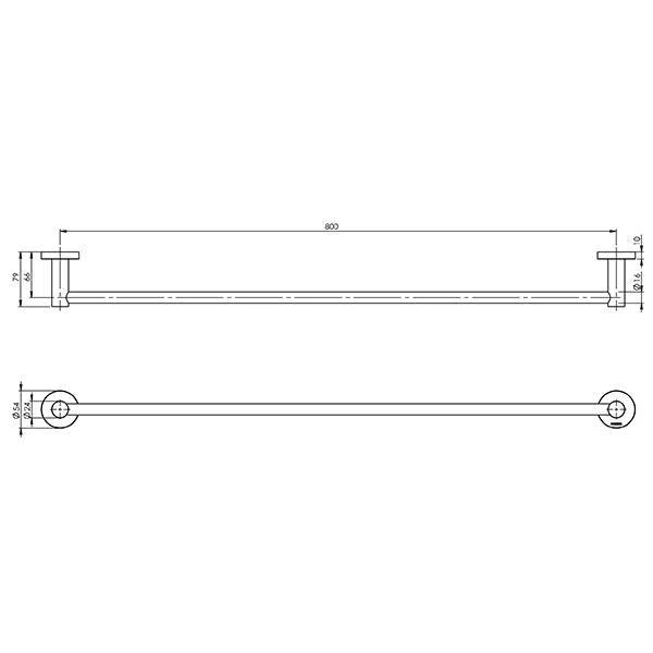 Phoenix Radii Single Towel Rail Round Plate - Brushed Gold - Image 7