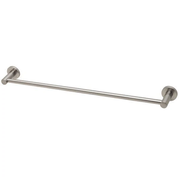 Phoenix RadII Single Towel Rail Round Plate Brushed Nickel - Image 3