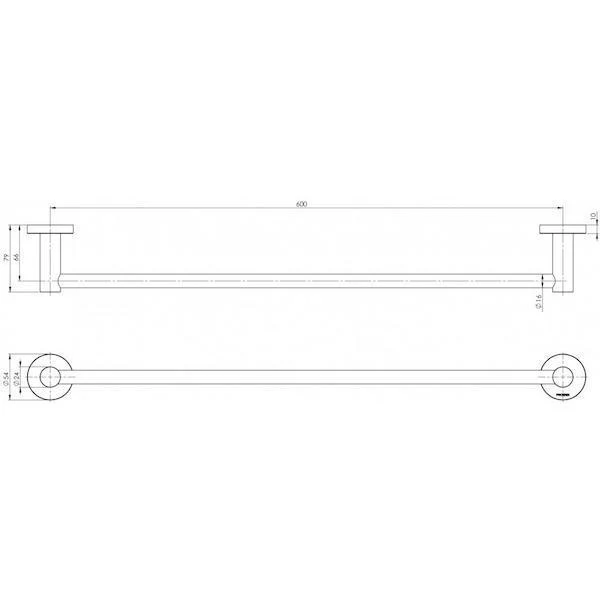 Phoenix RadII Single Towel Rail Round Plate Brushed Nickel - Image 4