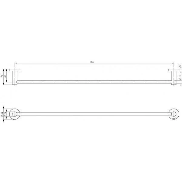 Phoenix RadII Single Towel Rail Round Plate Brushed Nickel - Image 5
