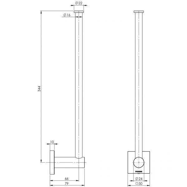 Phoenix RadII Spare Toilet Roll Holder Square Plate - Image 6