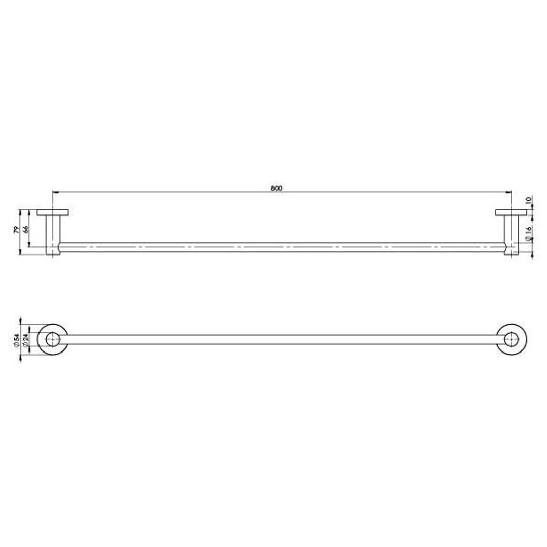 Phoenix Radii Stainless Steel Single Towel Rail Round Plate - Image 5