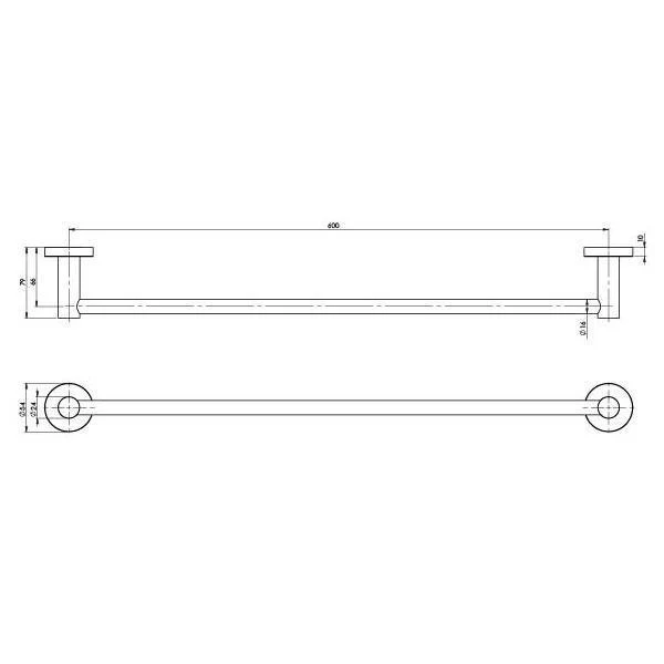 Phoenix Radii Stainless Steel Single Towel Rail Round Plate - Image 6