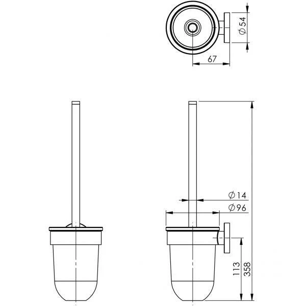 Phoenix Radii Toilet Brush & Holder Round Plate - Image 6